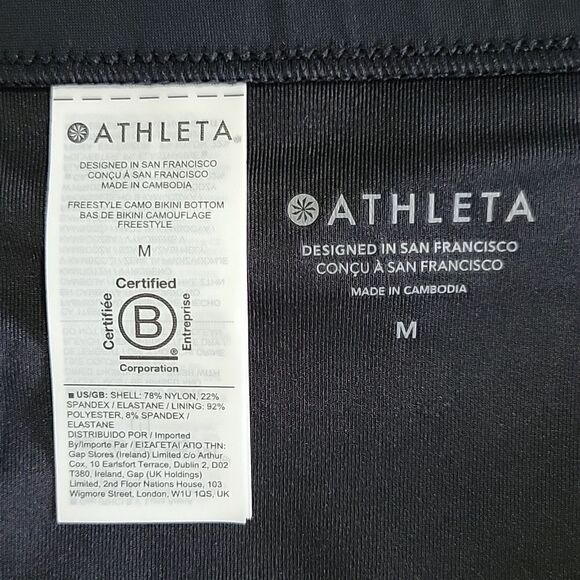 Athleta Blue Freestyle Camo Cheeky Swimsuit Bikini Bottom - Size Medium - Picture 7 of 14